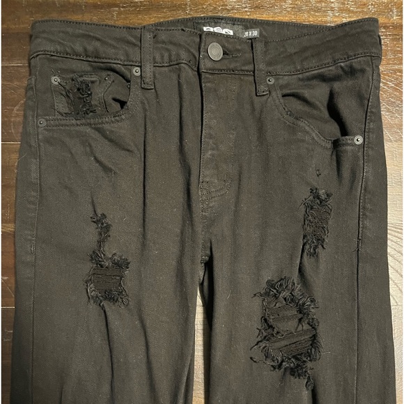 RSQ Distressed Black Ripped Denim Jeans 28 x 30 - Picture 1 of 3